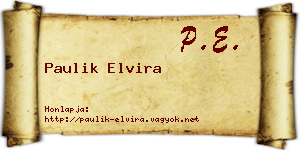 Paulik Elvira névjegykártya